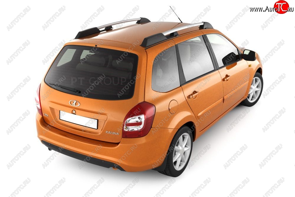 5 319 р. Рейлинги усиленные Petroil Tuning  Лада Калина  2194 (2014-2018) (Серебристый муар)  с доставкой в г. Керчь