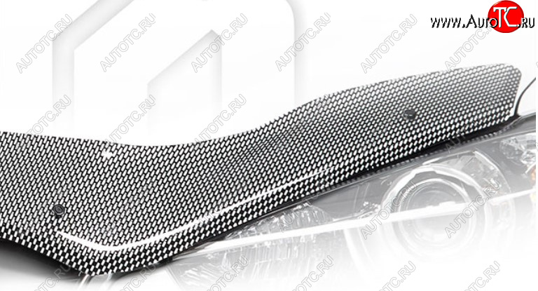 2 399 р. Дефлектор капота CA-Plastic  Лада Нива Трэвел (2021-2025) (212300-80) (Шелкография карбон-серебро)  с доставкой в г. Керчь