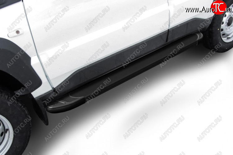 13 099 р. Пороги алюминиевые Slitkoff  Лада Нива Трэвел (2021-2025) (212300-80) (Optima Black )  с доставкой в г. Керчь