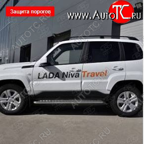 22 999 р. Пороги SLITKOFF d42 с листом Лада Нива Трэвел (212300-80) (2021-2025) (лист алюминий, труба сталь)  с доставкой в г. Керчь