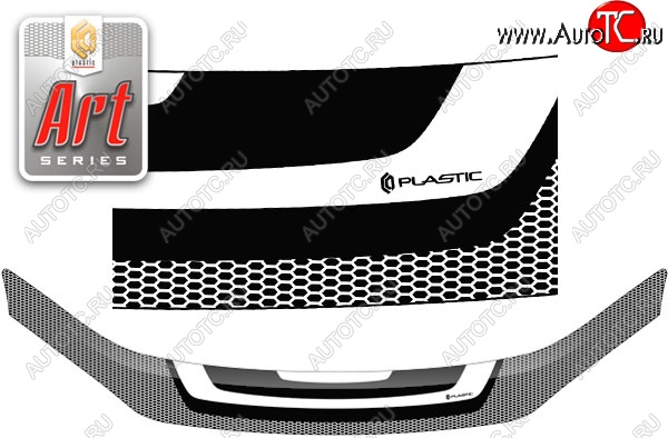 2 199 р. Дефлектор капота CA-Plastiс  Лада Гранта FL  2190 (2018-2025) седан (Серия Art серебро)  с доставкой в г. Керчь