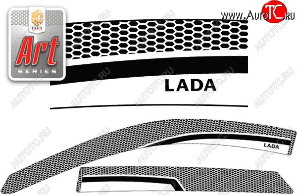 2 159 р. Дефлектора окон CA-Plastic  Лада Гранта FL  2194 (2018-2025) универсал (Серия Art графит)  с доставкой в г. Керчь