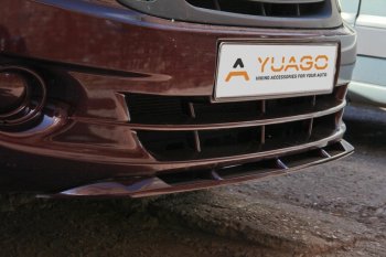 Нижний спойлер переднего бампера (в цвет автомобиля) Yuago Лада Гранта 2190 седан дорестайлинг (2011-2017) (Окрашенный)