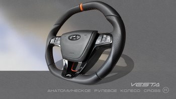 13 899 р. Анатомическое рулевое колесо Cross  Лада XRAY - Ларгус (Без подогрева, На базе руля клиента)  с доставкой в г. Керчь. Увеличить фотографию 2