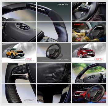 14 199 р. Анатомическое рулевое колесо Grand Sport Лада Веста SW 2181 универсал дорестайлинг (2017-2022) (Без подогрева, На базе руля клиента)  с доставкой в г. Керчь. Увеличить фотографию 11