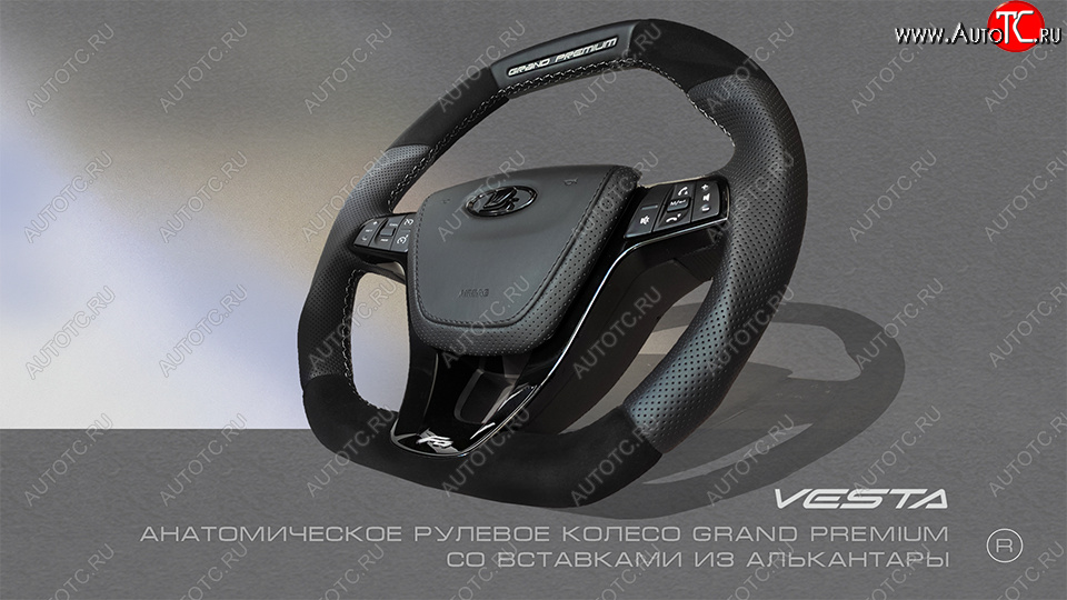 20 699 р. Анатомическое рулевое колесо Grand Premium (алькантара)  Лада XRAY - Ларгус (С подогревом, На базе руля клиента)  с доставкой в г. Керчь