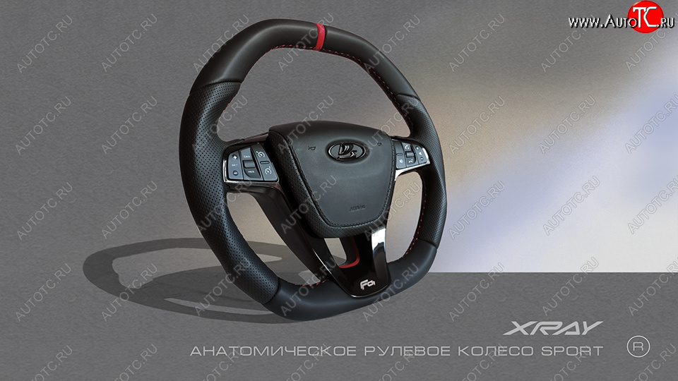 14 659 р. Анатомическое рулевое колесо SPORT Лада Веста 2180 седан дорестайлинг (2015-2023) (Без подогрева, На базе руля клиента)  с доставкой в г. Керчь