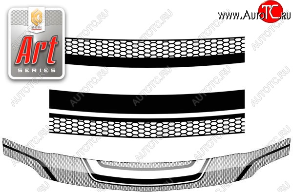 2 199 р. Дефлектор капота CA-Plastiс  Лада Ларгус (2012-2021) дорестайлинг R90 (Серия Art черная)  с доставкой в г. Керчь