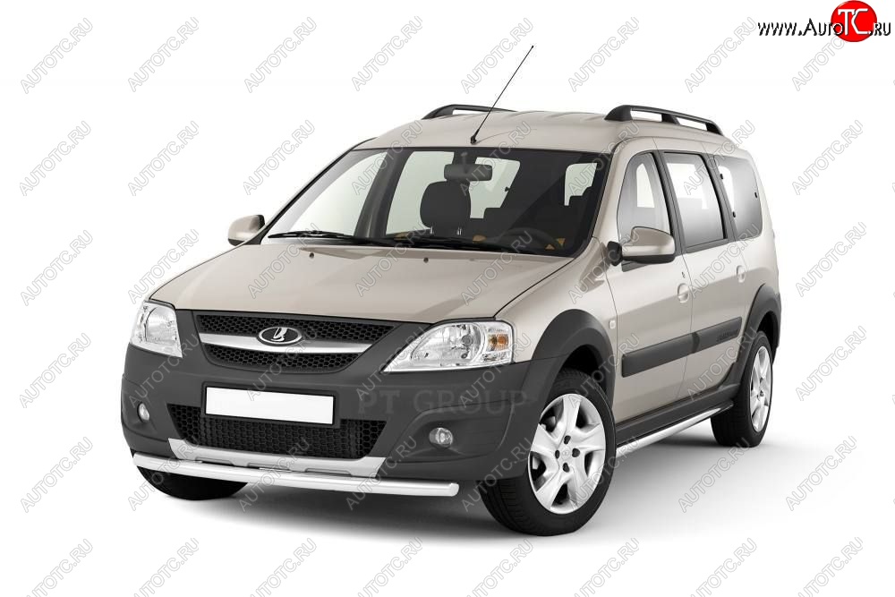 18 699 р. Защита порогов из трубы Ø51 Cross Petroil Tuning Лада Ларгус дорестайлинг R90 (2012-2021) (Нержавейка)  с доставкой в г. Керчь
