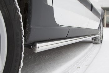 18 699 р. Защита порогов из трубы Ø51 Cross Petroil Tuning Лада Ларгус дорестайлинг R90 (2012-2021) (Нержавейка)  с доставкой в г. Керчь. Увеличить фотографию 2