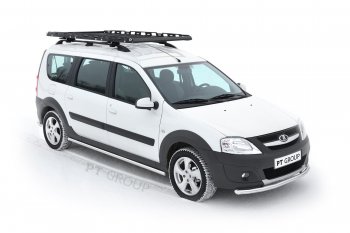 18 699 р. Защита порогов из трубы Ø51 Cross Petroil Tuning Лада Ларгус дорестайлинг R90 (2012-2021) (Нержавейка)  с доставкой в г. Керчь. Увеличить фотографию 3