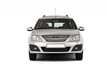 4 799 р. Накладка на решетку радиатора Petroil Tuning  Лада Ларгус (2012-2021) дорестайлинг R90 (Нержавеющая полированная сталь)  с доставкой в г. Керчь. Увеличить фотографию 3