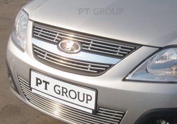 4 799 р. Накладка на решетку переднего бампера Petroil Tuning  Лада Ларгус (2012-2021) дорестайлинг R90  с доставкой в г. Керчь. Увеличить фотографию 2