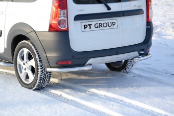 10 199 р. Защита заднего бампера PT GROUP угловая Ø51мм (НПС) LADA Largus 2012-/ Largus Cross 2015-  Лада Ларгус (2012-2021) дорестайлинг R90 (Нержавеющая полированная сталь)  с доставкой в г. Керчь. Увеличить фотографию 3