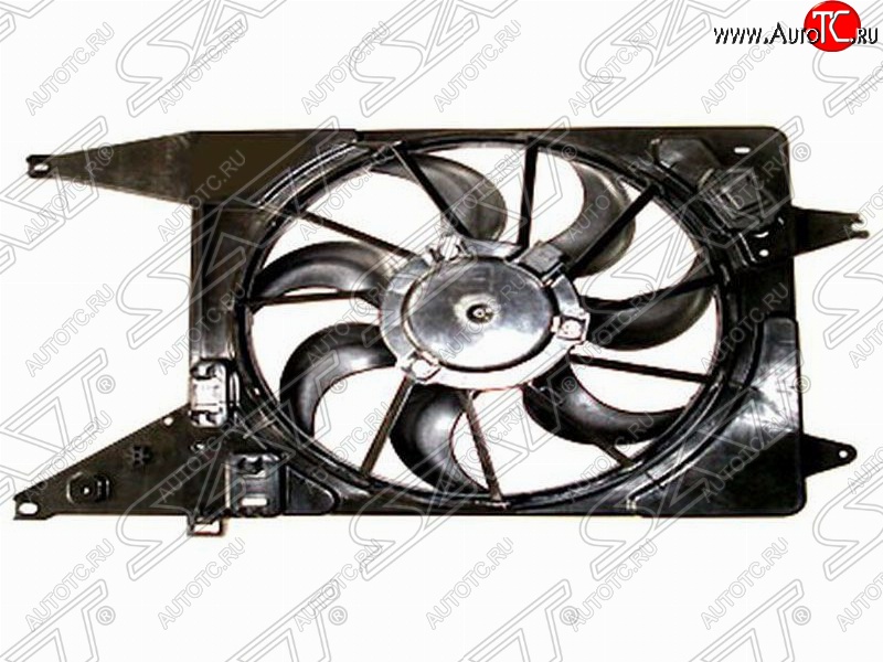 3 499 р. Диффузор радиатора в сборе (1.6) SAT (c кондиционером)  Nissan Almera  G15 (2012-2019), Renault Logan  1 (2004-2016), Renault Sandero  (BS) (2009-2014), Renault Sandero Stepway  (BS) (2010-2014), Лада Ларгус (2012-2025)  с доставкой в г. Керчь