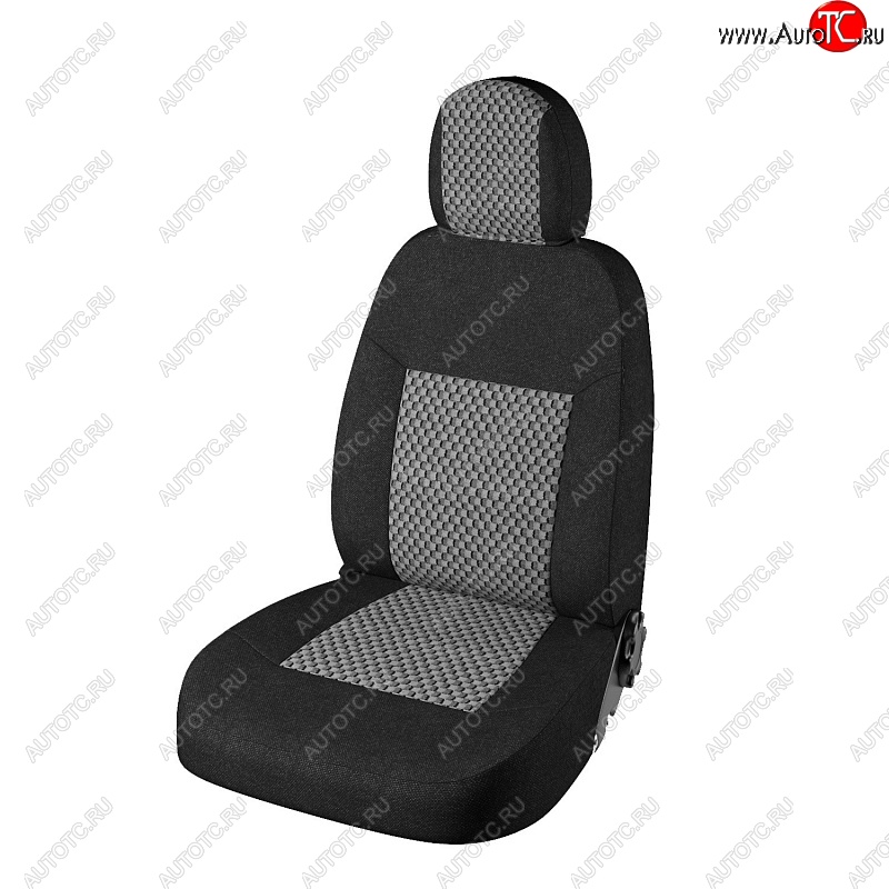 3 899 р. Чехлы для сидений (7 мест) Lord Autofashion Стандарт Плюс (жаккард)  Лада Ларгус (2012-2021) дорестайлинг R90 (Чёрный, вставка стежок серый)  с доставкой в г. Керчь
