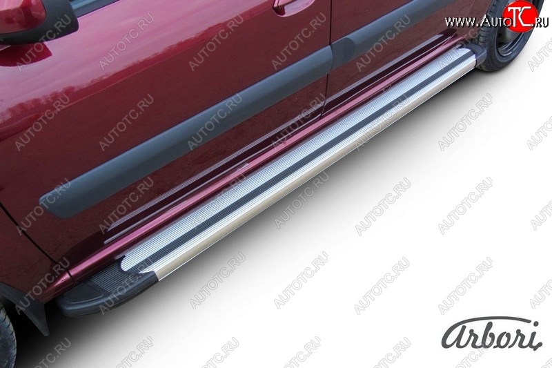 12 149 р. Порожки для ног Arbori Luxe Silver Лада Ларгус дорестайлинг R90 (2012-2021)  с доставкой в г. Керчь