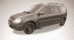 11 639 р. Алюминиевые пороги Slitkoff Luxe Black Лада Ларгус дорестайлинг R90 (2012-2021)  с доставкой в г. Керчь. Увеличить фотографию 2