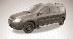 10 999 р. Алюминиевые пороги Slitkoff Luxe Silver  Лада Ларгус (2012-2025) дорестайлинг R90, рестайлинг R90  с доставкой в г. Керчь. Увеличить фотографию 2