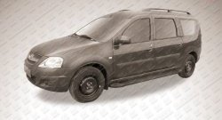 16 999 р. Алюминиевые пороги Slitkoff Optima Black Лада Ларгус дорестайлинг R90 (2012-2021)  с доставкой в г. Керчь. Увеличить фотографию 2