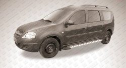 17 749 р. Алюминиевые пороги Slitkoff Standart Silver Лада Ларгус дорестайлинг R90 (2012-2021)  с доставкой в г. Керчь. Увеличить фотографию 2
