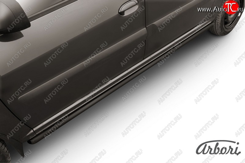 4 409 р. Защита штатных порогов Arbori (черная, d42 mm). Лада Ларгус дорестайлинг R90 (2012-2021)  с доставкой в г. Керчь
