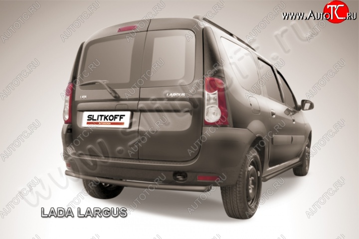 3 999 р. Защита задняя Slitkoff  Лада Ларгус (2012-2021) дорестайлинг R90 (Цвет: серебристый)  с доставкой в г. Керчь