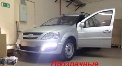 Вставки под ПТФ с ДХО в передний бампер Тюн-Авто Лада Ларгус (2012-2021) дорестайлинг R90