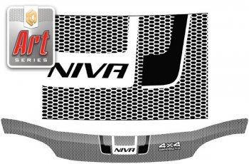 2 399 р. Дефлектор капота CA-Plastiс  Chevrolet Niva  2123 (2009-2020), Лада 2123 (Нива Шевроле) (2009-2021) (Серия Art черная)  с доставкой в г. Керчь. Увеличить фотографию 2