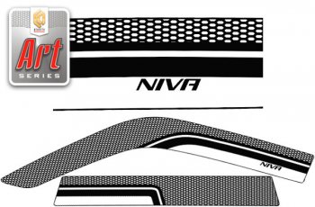 2 399 р. Дефлектора окон CA-Plastic  Chevrolet Niva  2123 (2009-2020), Лада 2123 (Нива Шевроле) (2009-2020) (Серия Art белая, Без хром.молдинга)  с доставкой в г. Керчь. Увеличить фотографию 3