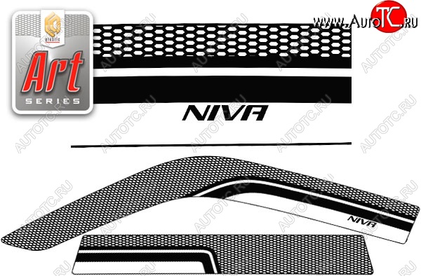 2 399 р. Дефлектора окон CA-Plastic  Chevrolet Niva  2123 (2009-2020), Лада 2123 (Нива Шевроле) (2009-2020) (Серия Art черная, Без хром.молдинга)  с доставкой в г. Керчь