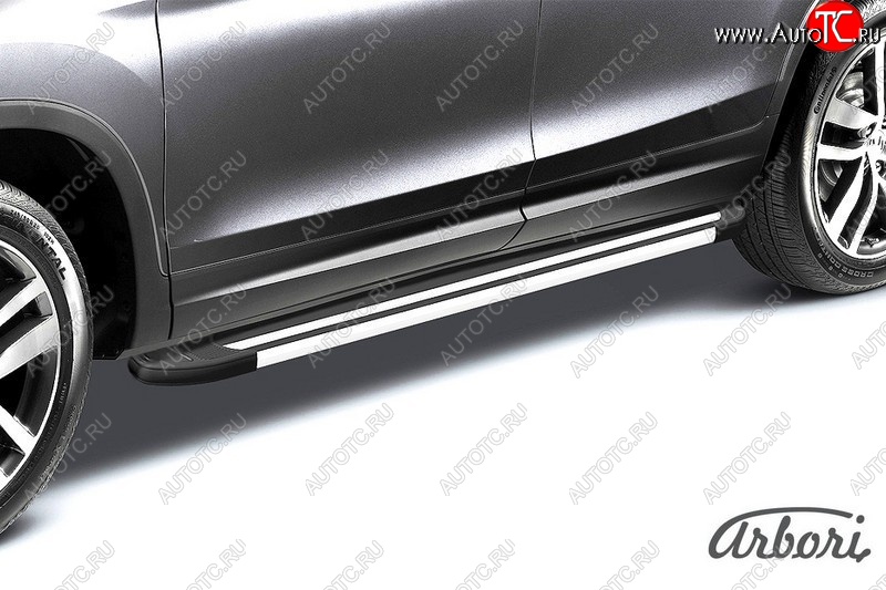 12 149 р. Порожки для ног Arbori Luxe Black Лада 2123 (Нива Шевроле) 2 рестайлинг (2020-2021)  с доставкой в г. Керчь