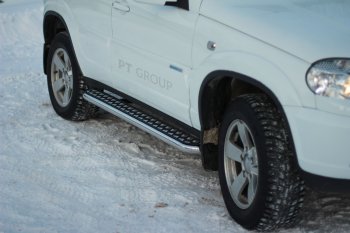 20 449 р. Порожки для ног Petroil Tuning (Ø51 мм)  Chevrolet Niva  2123 (2009-2020), Лада 2123 (Нива Шевроле) (2009-2021) (Нержавеющая полированная сталь)  с доставкой в г. Керчь. Увеличить фотографию 4