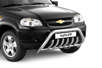 15 999 р. Защита переднего бампера высокая из труб d63/51 мм Petroil Tuning - Люкс  Chevrolet Niva  2123 (2009-2020), Лада 2123 (Нива Шевроле) (2009-2021) (Нержавеющая полированная сталь)  с доставкой в г. Керчь. Увеличить фотографию 4