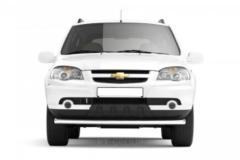 11 059 р. Защита переднего бампера одинарная из трубы d63 мм Petroil Tuning  Chevrolet Niva  2123 (2009-2020), Лада 2123 (Нива Шевроле) (2009-2021) (Нержавеющая полированная сталь)  с доставкой в г. Керчь. Увеличить фотографию 2