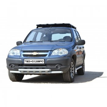 Защита переднего бампера ТехноСфера (Техно Сфера) (Сталь с покрытием) Chevrolet Niva  2123 (2009-2020), Лада 2123 (Нива Шевроле) (2009-2021)
