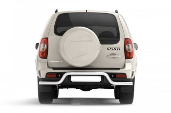 Защита заднего бампера Petroil Tuning Волна (d51) Chevrolet Niva  2123 (2009-2020), Лада 2123 (Нива Шевроле) (2009-2020) (Нержавеющая полированная сталь)