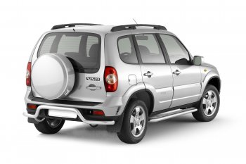 11 999 р. Защита заднего бампера Petroil Tuning Волна (d51)  Chevrolet Niva  2123 (2009-2020), Лада 2123 (Нива Шевроле) (2009-2020) (Нержавеющая полированная сталь)  с доставкой в г. Керчь. Увеличить фотографию 2