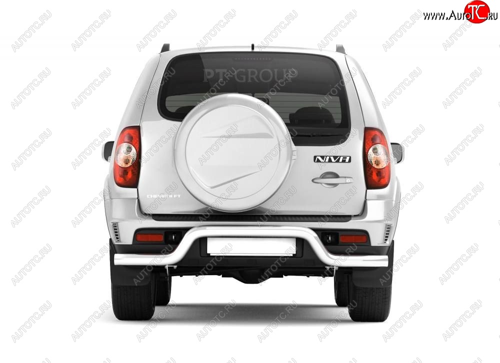 11 099 р. Защита заднего бампера Petroil Tuning Волна (d63)  Chevrolet Niva  2123 (2009-2020), Лада 2123 (Нива Шевроле) (2009-2021) (Нержавеющая полированная сталь)  с доставкой в г. Керчь
