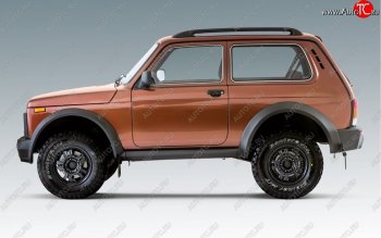 3 049 р. Порожек пластиковый Bronto (левый) Лада нива 4х4 2121 Бронто 3 дв. 1-ый рестайлинг (2017-2019) (Неокрашенные)  с доставкой в г. Керчь. Увеличить фотографию 2