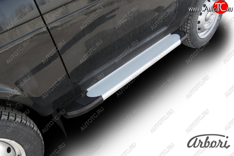 8 249 р. Порожки для ног Arbori Optima Silver Лада нива 4х4 2131 Урбан 3 дв. дорестайлинг (2014-2019)  с доставкой в г. Керчь