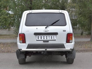 11 999 р. Защита заднего бампера (Ø 63 мм, нержавейка) SLITKOFF  Лада нива 4х4 ( 2131,  2121) (2014-2021) Урбан 3 дв. дорестайлинг, Урбан 5 дв. дорестайлинг, Урбан, Урбан 5 дв. рестайлинг  с доставкой в г. Керчь. Увеличить фотографию 2
