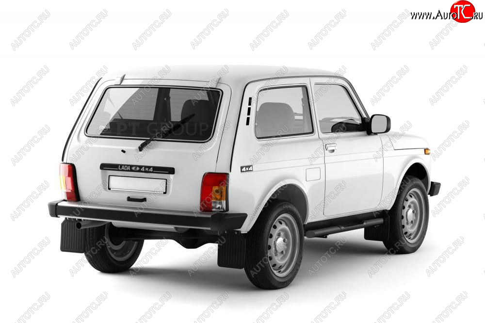 5 109 р. Защита порогов из трубы Ø63 мм с проступью Petroil Tuning  Лада Нива 4х4  2121 - нива 4х4 ( 2131,  2121) (Сталь с полимерным покрытием в цвет: черный ❞Шагрень❝)  с доставкой в г. Керчь