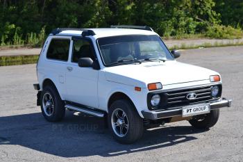 5 299 р. Рейлинги Petroil Tuning (усиленные, в сборе с поперечинами)  Лада Нива 4х4  2121 (1977-2019) 3 дв. дорестайлинг (серебристый муар)  с доставкой в г. Керчь. Увеличить фотографию 5