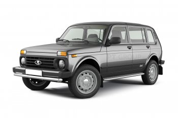 20 849 р. Порожки для ног из трубы Ø51 с алюминиевой площадкой Petroil Tuning  Лада нива 4х4  2131 (1993-2019) 5 дв. дорестайлинг (Нержавеющая полированная сталь)  с доставкой в г. Керчь. Увеличить фотографию 2