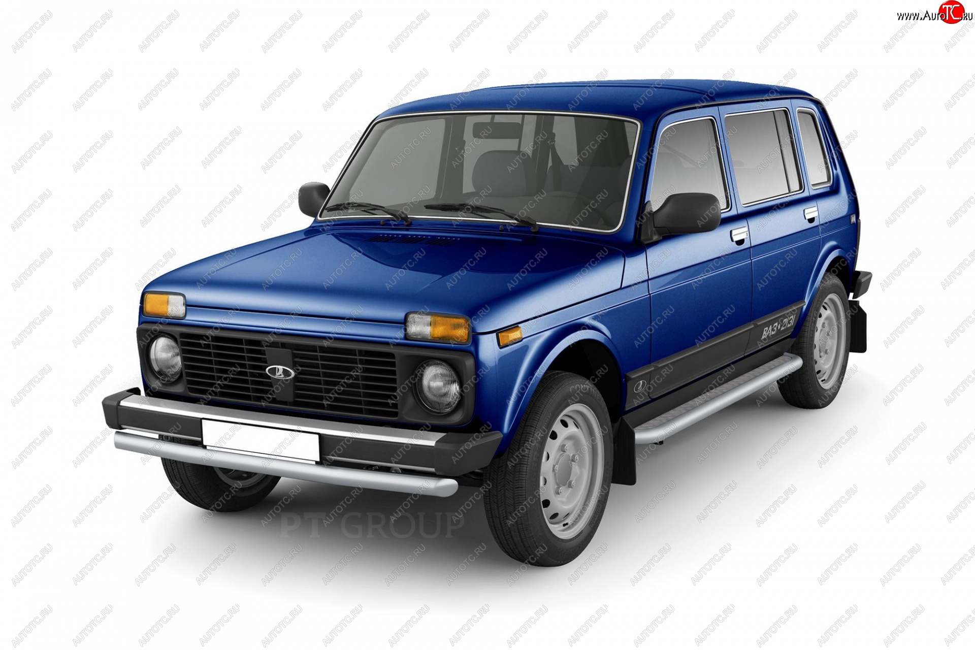 9 699 р. Порожки для ног из трубы Ø51 с алюминиевой площадкой Petroil Tuning  Лада нива 4х4  2131 (1993-2019) 5 дв. дорестайлинг (Сталь с полимерным покрытием в цвет: серебро ❞Искра❝)  с доставкой в г. Керчь
