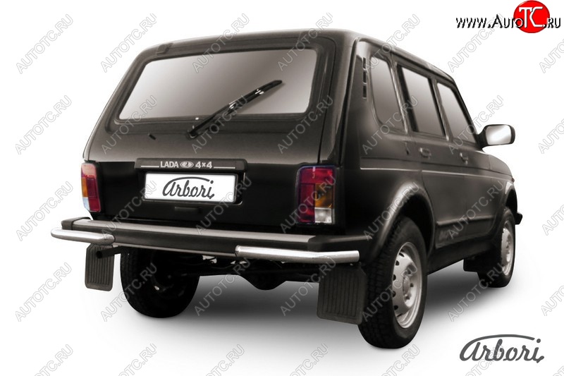 6 209 р. Защита заднего бампера Arbori (нержавейка, 1 труба d57 mm). Лада нива 4х4 2131 5 дв. дорестайлинг (1993-2019)  с доставкой в г. Керчь