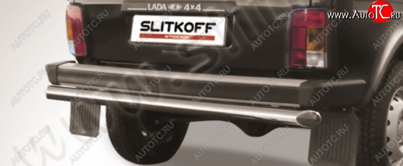 7 399 р. Защита заднего бампера Slitkoff (d57)  Лада нива 4х4 ( 2131,  2121-80) (1993-2019) 5 дв. дорестайлинг, ФОРА (Нержавейка, Полированная)  с доставкой в г. Керчь