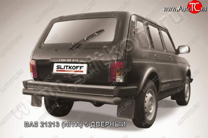 5 599 р. Защита задняя Slitkoff  Лада нива 4х4 ( 2131,  2121-80) (1993-2019) 5 дв. дорестайлинг, ФОРА (Цвет: серебристый)  с доставкой в г. Керчь