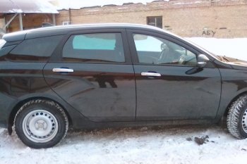 1 899 р. Хромированые накладки на ручки дверей CrTuning Лада Веста SW 2181 универсал дорестайлинг (2017-2022)  с доставкой в г. Керчь. Увеличить фотографию 3